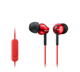 SONY MDR-EX110AP Słuchawki z mikrofonem Czerwone