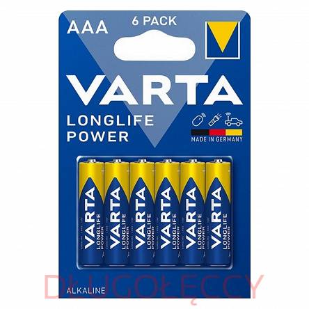 6 sztuk baterii VARTA AAA LR03 1,5V LongLife Power