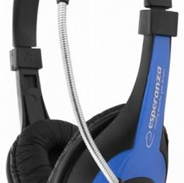 ESPERANZA EH-158 Słuchawki stereo z mikrofonem ROOSTER niebieskie
