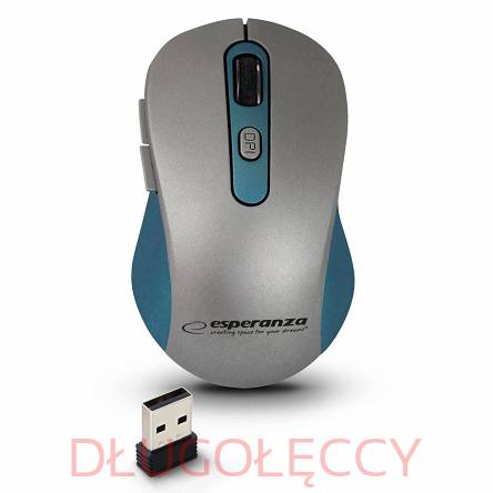 ESPERANZA mysz bezprzewodowa 2.4GHZ 6D optyczna USB ADARA niebieska
