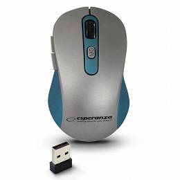 ESPERANZA mysz bezprzewodowa 2.4GHZ 6D optyczna USB ADARA niebieska