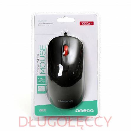 OMEGA mysz przewodowa USB 1000DPI czarna