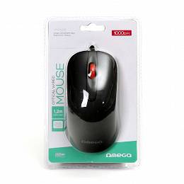 OMEGA mysz przewodowa USB 1000DPI czarna