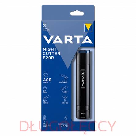 VARTA NIGHT CUTTER F20R latarka LED akumulator 400lm 22h 147m IPX4