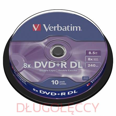 Płyta VERBATIM DL DVD+R 8.5GBx8 op 10 szt. cake box