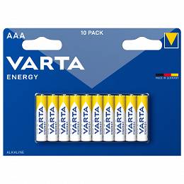 10 sztuk baterii alkalicznych VARTA AAA LR03 Energy