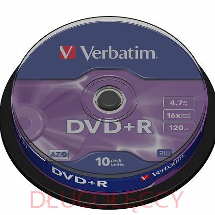 Płyta VERBATIM DVD+R4.7GBx16 op 10 szt.cake box
