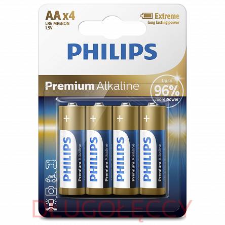 PHILIPS Bateria LR6 AA 1,5V PREMIUM Alkaline blister 4szt.