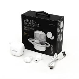 PLATINET Słuchawki bezprzewodowe dokanałowe Bluetooth V5.3 białe