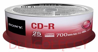 Sony płyty CD-R o pojemności 700 MB (80 min) 25 szt.