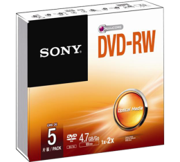 SONY DVD-RW 4.7GB x2 SLIM 5 sztuk