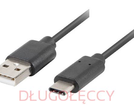 KABEL USB-C(M)->USB-A(M) 2.0 0.5M CZARNY QC 3.0 LANBERG