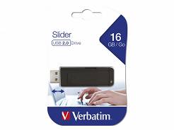 VERBATIM Pendrive Slider USB 2.0 CZARNY 16 GB 