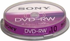 Płyty Sony DVD-RW, 10 szt. op. szpulowe