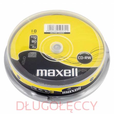 MAXELL CD-RW CD-R 80min 700MB op10 szt cake box