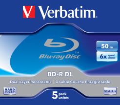 VERBATIM BD-R 50GB DL x6 Blu-ray Box 