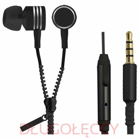 ESPERANZA EH-161K Słuchawki douszne stereo z mikrofonem ZIPPER czarne