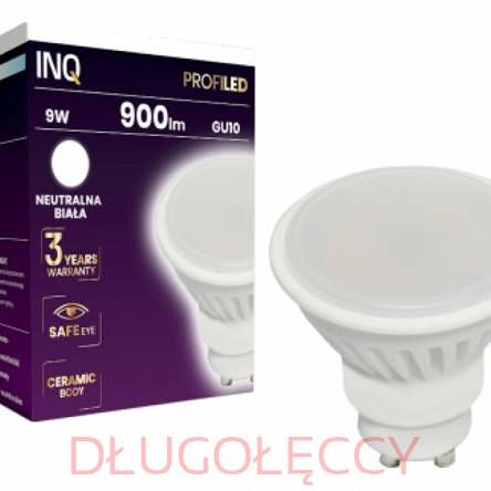 INQ GU10 LED 9W 900lm 4000K porcelanowa neutralna biała