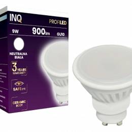 INQ GU10 LED 9W 900lm 4000K porcelanowa neutralna biała