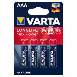 4 baterie alkaliczne VARTA AAA LR03 LongLife Max Power
