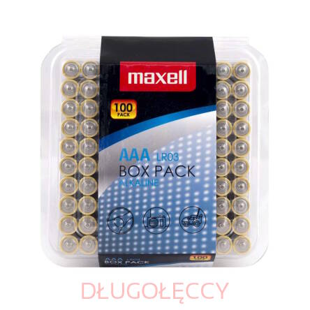 MAXELL Baterie LR03 AAA 1,5V Alkaliczne box 100szt.