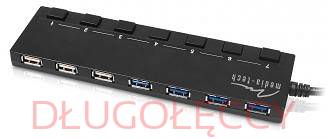 Hub 7 portowy :4porty USB 3.0 3porty 2.0 MT-5033 MEDIA-TECH