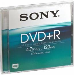 Płyta SONY DVD+R 4.7GBx16 op. 1 szt box 