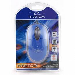 Mysz optyczna TM-102B 3D niebieska USB RAPTOR TITANUM 