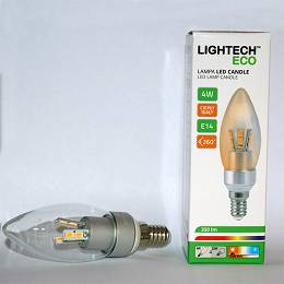 LIGHTECH ECO LED 4W (32W) 350lm świeczka przeźroczysta