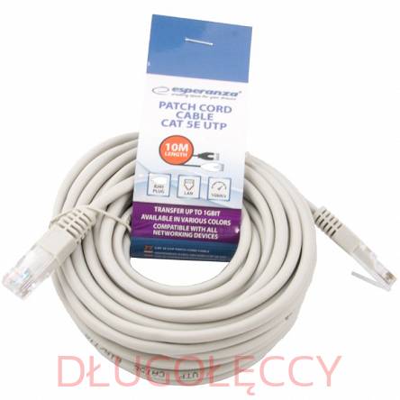 ESPERANZA KABEL UTP CAT 5E PATCHCORD 10M szary