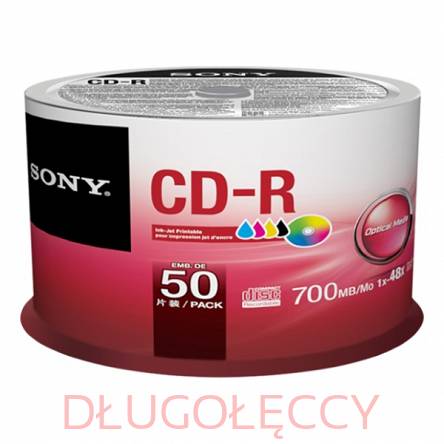 Płyta SONY print Inkjet CD-R 80/700MB x52 op 50 szt.