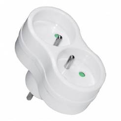 ELEKTRO rozgałęźnik 2 gniazdka z uziemineiem 16A biały