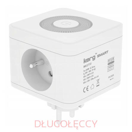 KERG przedłużacz 2gniazda USB-A USB-C LED biały