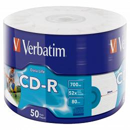 Płyta CD-R VERBATIM Data Life printable CD-R 700MB x52 spin 50 szt
