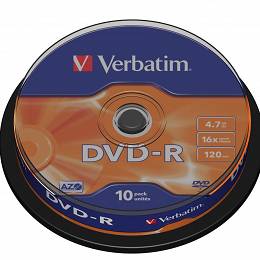 Płyta VERBATIM DVD-R4.7GBx16 op 10 szt.cake box