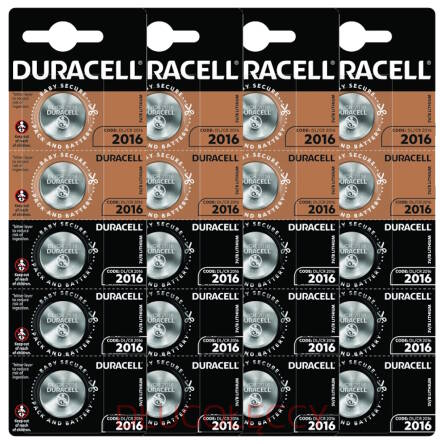 20 sztuk Duracell CR2016 bateria guzikowa litowa 3V blister