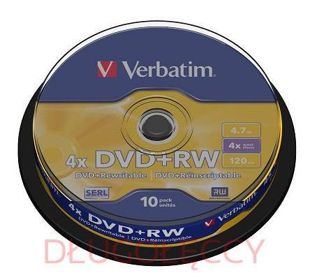 VERBATIM DVD+RW 4,7 GB x4 cake box 10szt.