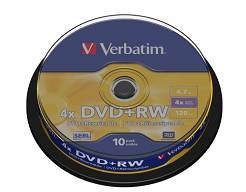 VERBATIM DVD+RW 4,7 GB x4 cake box 10szt.