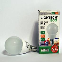 LIGHTECH LED 2W E14 180lm kulka matowa barwa ciepła