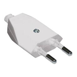 Wtyczka o płaska bez uziemienia 6A biała