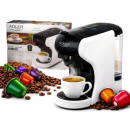 Adler AD 4386 Multi-Ekspres Ciśnieniowy Wielokapsułkowy 19 bar, 9 typów kapsułek, regulacja ilości wody