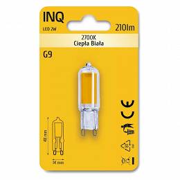 INQ G9 LED 2W 210lm 230V szkło 2700K ciepła biała