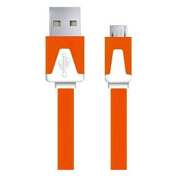 Esperanza EB183 Kabel płaski micro USB 2.0 A-B M/M 1m pomarańczowy