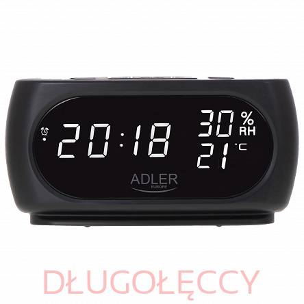 Adler AD 1186 Zegar - Budzik z pomiarem temperatury i wilgotności