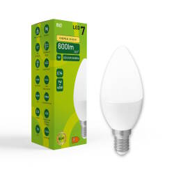 INQ żarówka LED 7W E14 B37 świeczka 600lm 3000K