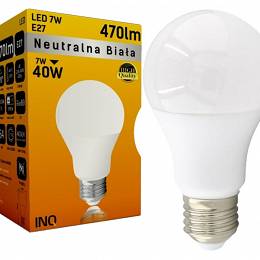 INQ E27 6W 470lm 4000K A60 żarówka LED neutralna biała