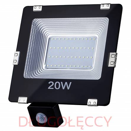 Lampa zewnętrzna IP65 LED 20W SMD AC220-246V black 4000K-W,sensor