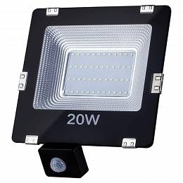 Lampa zewnętrzna IP65 LED 20W SMD AC220-246V black 4000K-W,sensor