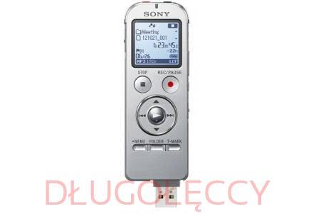 SONY ICD-UX533 stereofoniczny dyktafon cyfrowy, odtwarzacz muzyczny i pamięć USB SREBRNY