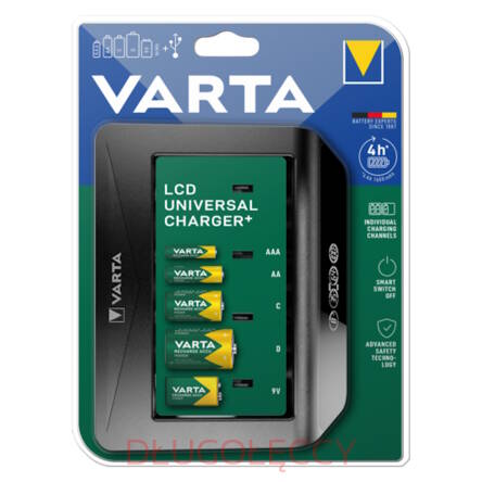 Varta ładowarka AA AAA C D 9V multicharger + LCD